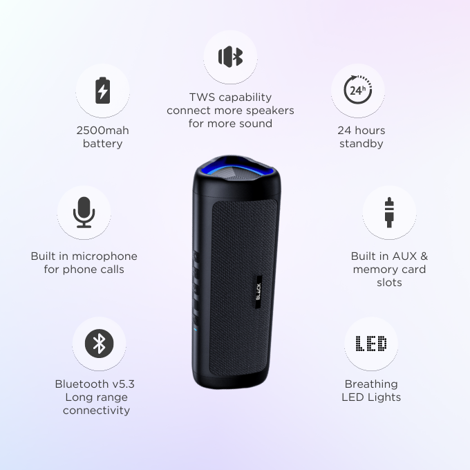 BLACK BassBox Wireless Bluetooth Speaker, with USB and Flash, 10W, Upto 10H Playtime, 1 Yr Warranty BLACK BassBox Wireless Bluetooth Speaker, with USB and Flash, 10W, Upto 10H Playtime, 1 Yr Warranty